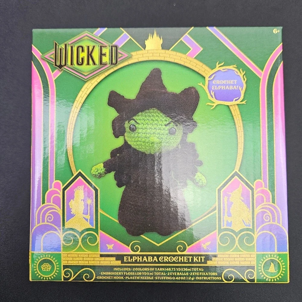 Wicked The Musical Crochet Kit Glinda Elphaba Craft Hobby Kit Bundle‎ of 2 New
